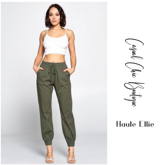 Haute Ellie Pants - Work At It Casual Chic Denim Joggers